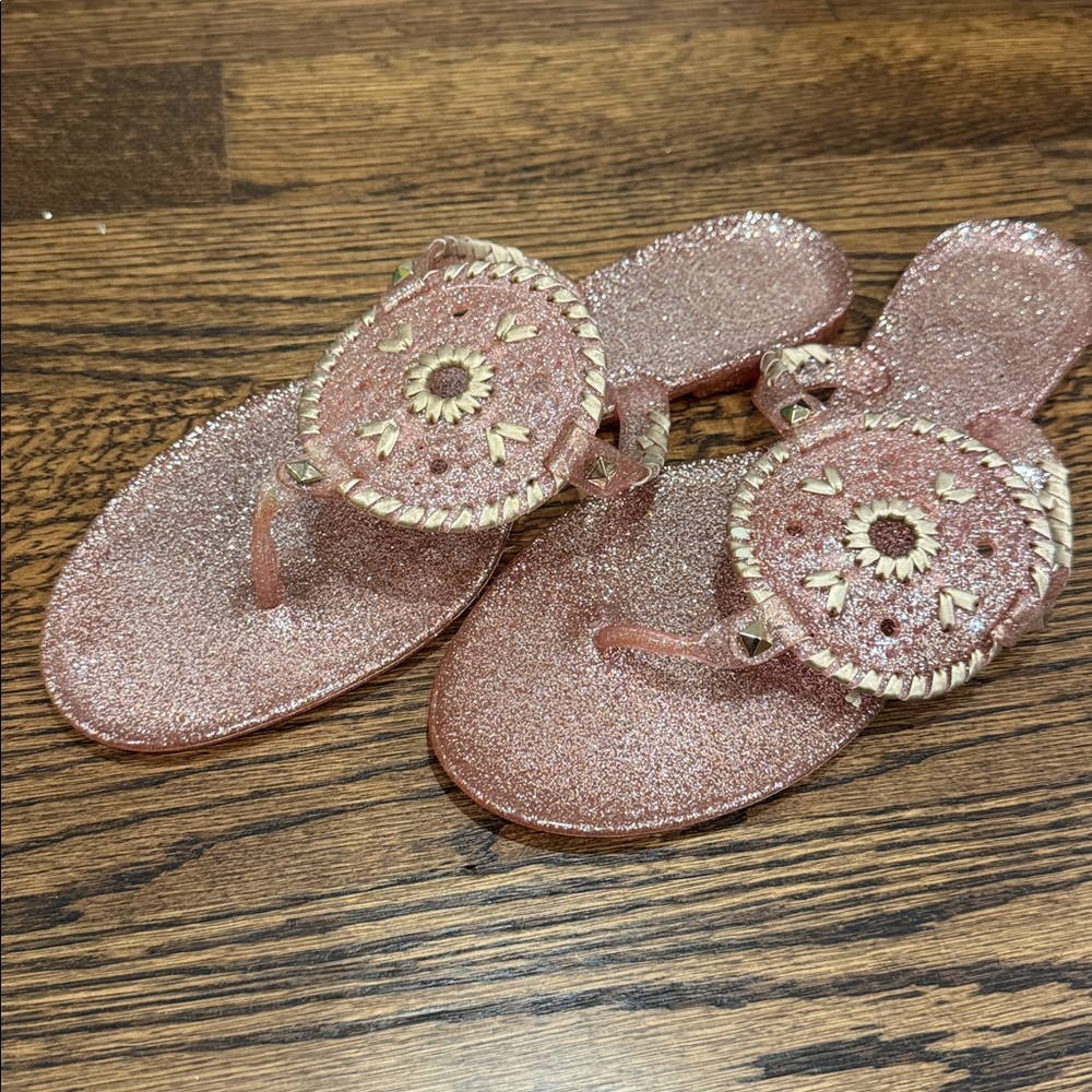 New! Sparkling Pink Jack Roger’s Sandals with Embellished Design